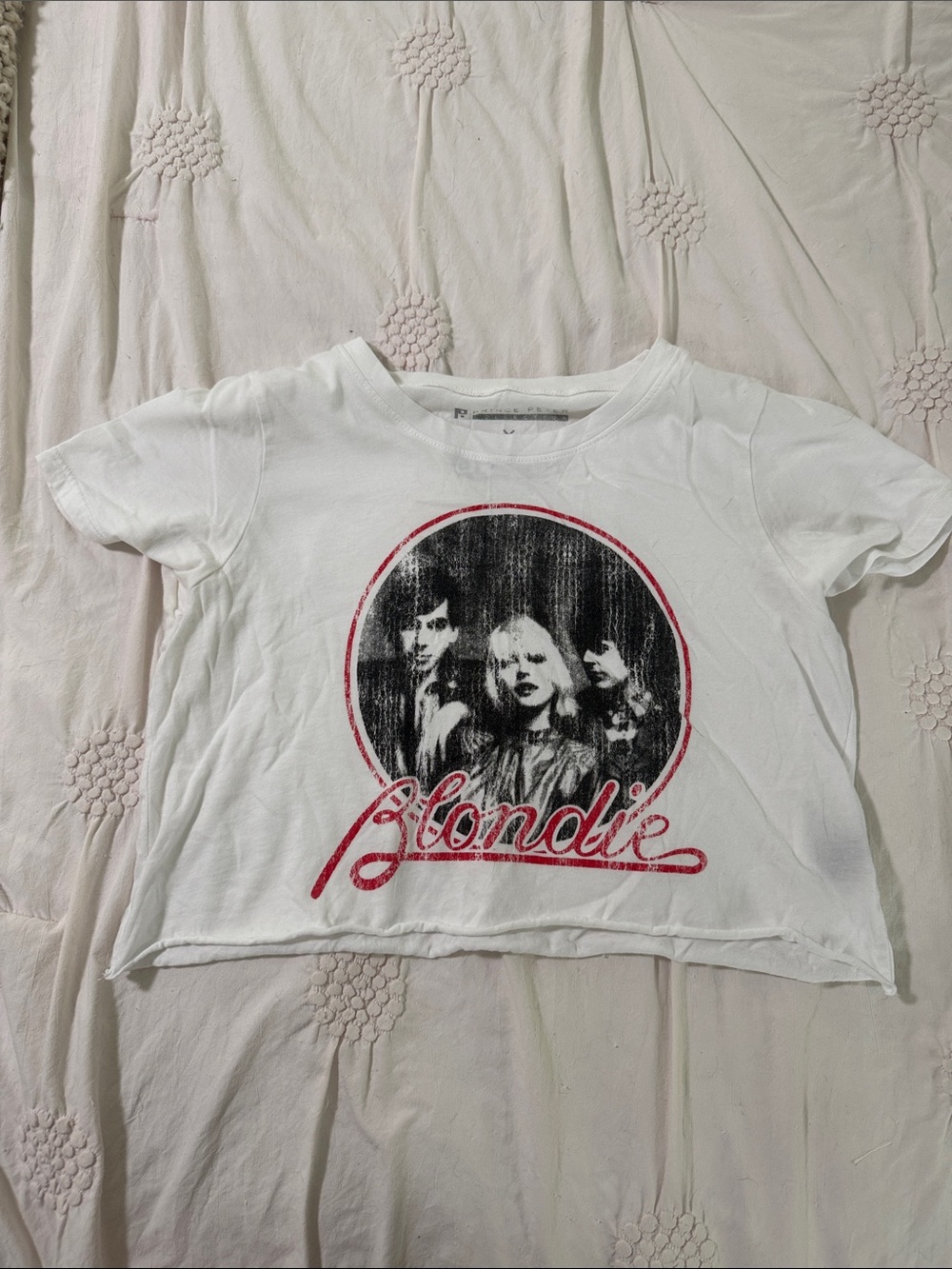Blondie Graphic White Crop Tee